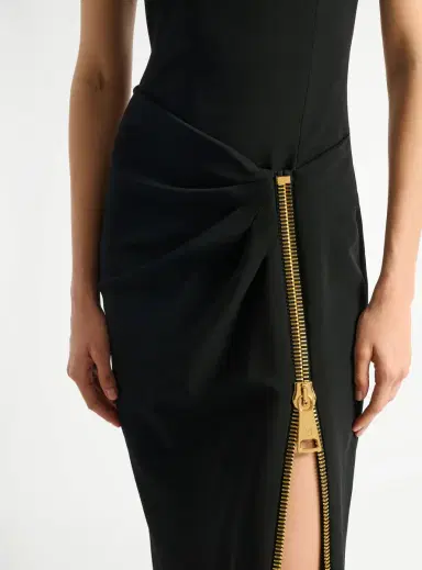 Balmain Long jersey dress with leg slit | Thumbnail 6