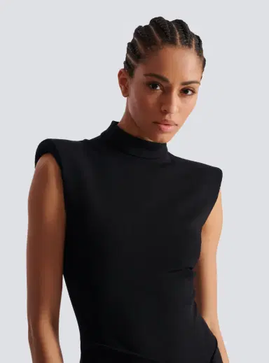 Balmain Long jersey dress with leg slit | Thumbnail 7