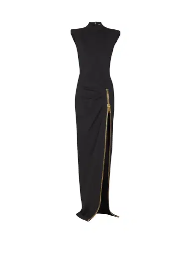 Balmain Long jersey dress with leg slit | Thumbnail 1