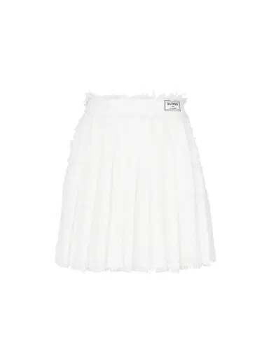Balmain Fringed tweed skater skirt | Thumbnail 1