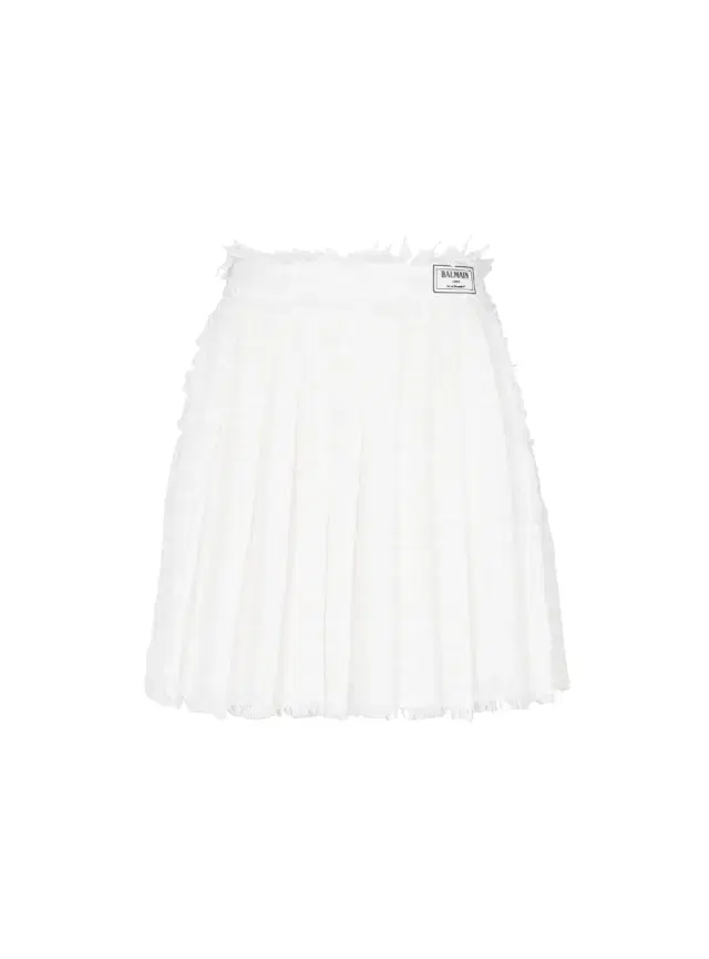 Fringed tweed skater skirt