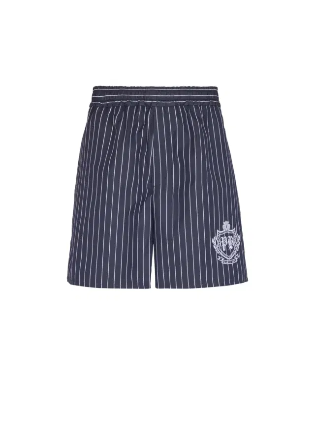 Balmain Striped poplin pyjama shorts
