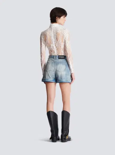 Balmain Short Diamond denim shorts | Thumbnail 4 Balmain Short Diamond denim shorts | Thumbnail 4