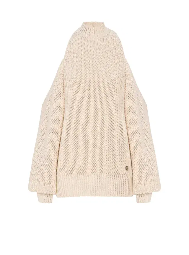 Balmain Cotton knit open-shoulder jumper