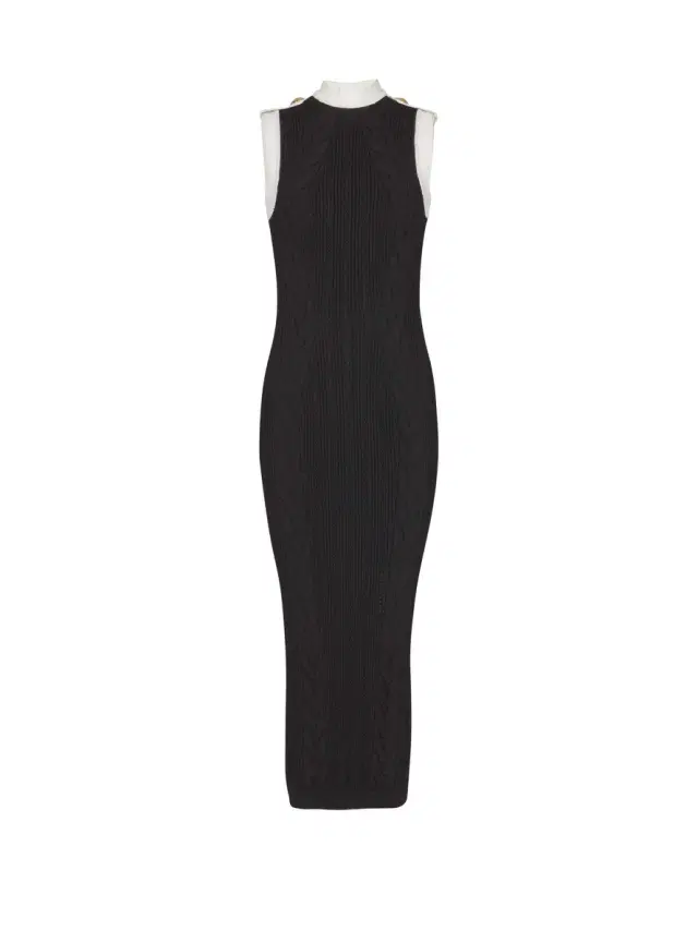 Balmain Long two-tone cable-knit dress