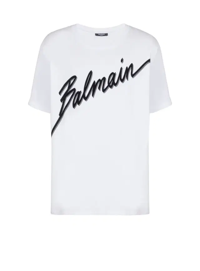 Balmain T-shirt with flocked  Letter logo