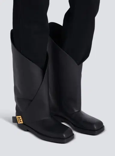 Balmain Twist flat leather boots | Thumbnail 2 Balmain Twist flat leather boots | Thumbnail 2