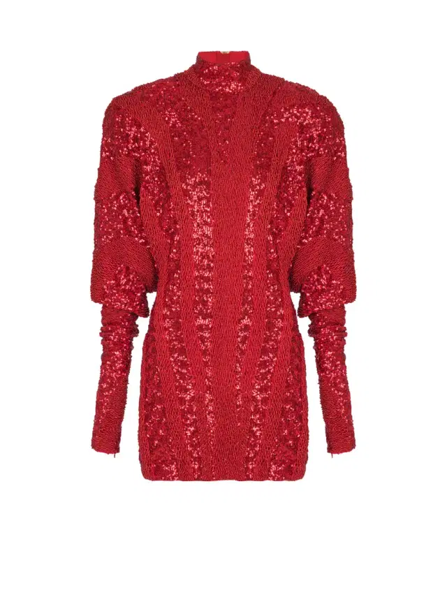 Balmain Short zebra sequin dress