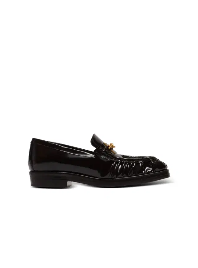 Balmain Sync glazed leather loafers