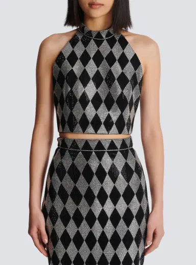 Balmain Diamond rhinestone halterneck top | Thumbnail 8 Balmain Diamond rhinestone halterneck top | Thumbnail 8