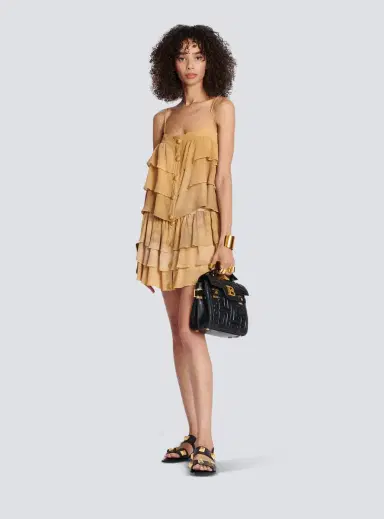 Balmain Strappy silk top with tie-dye ruffles | Thumbnail 2 Balmain Strappy silk top with tie-dye ruffles | Thumbnail 2