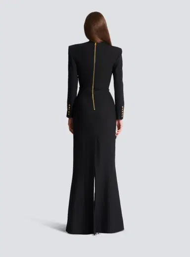 Balmain Structured Crepe Long Dress | Thumbnail 4