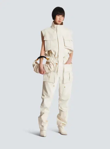 Balmain Sleeveless lambskin jumpsuit | Thumbnail 2