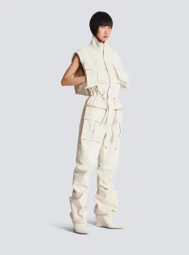Balmain Sleeveless lambskin jumpsuit | Thumbnail 3