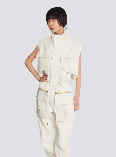 Balmain Sleeveless lambskin jumpsuit | Thumbnail 6
