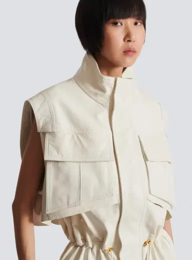 Balmain Sleeveless lambskin jumpsuit | Thumbnail 7