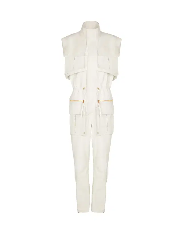 Balmain Sleeveless lambskin jumpsuit
