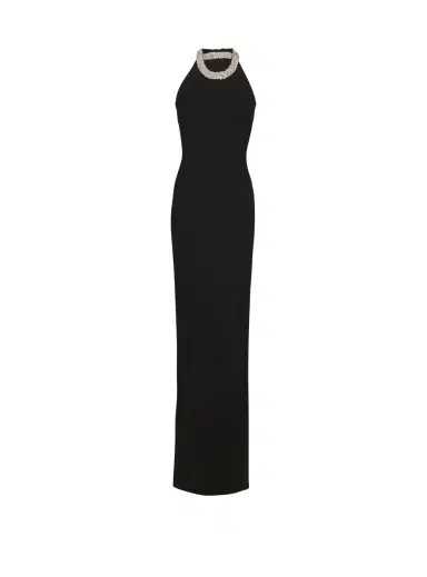 Balmain Long sleeveless embroidered dress | Thumbnail 1