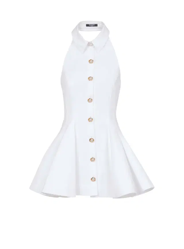 A-line backless poplin dress