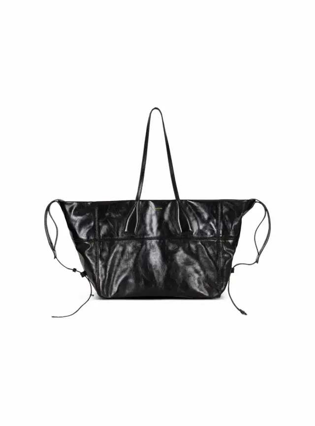 Balmain Track shiny leather tote bag