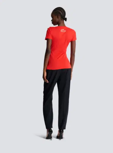 Balmain Short-sleeved draped jersey T-shirt | Thumbnail 4