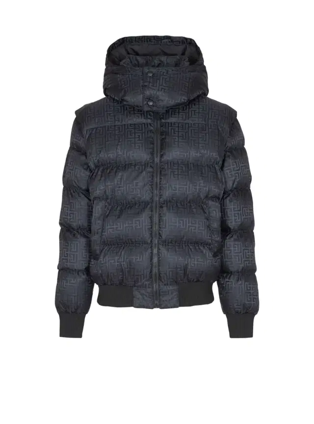 Cropped monogram jacquard padded jacket