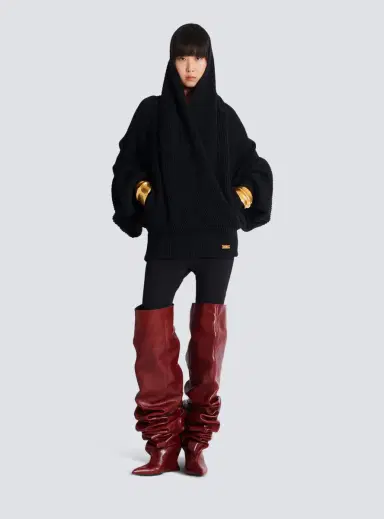 Balmain Oversized knit hoodie | Thumbnail 2
