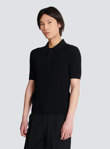 Balmain Monogram knit polo shirt | Thumbnail 5