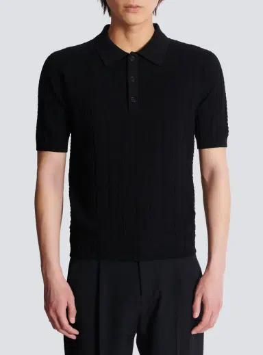 Balmain Monogram knit polo shirt | Thumbnail 7