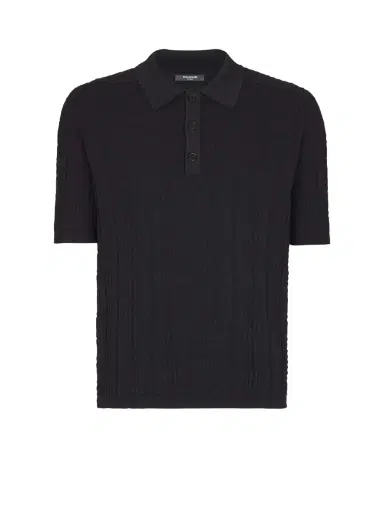 Balmain Monogram knit polo shirt | Thumbnail 1