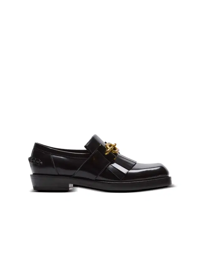 Balmain Sync glazed leather loafers