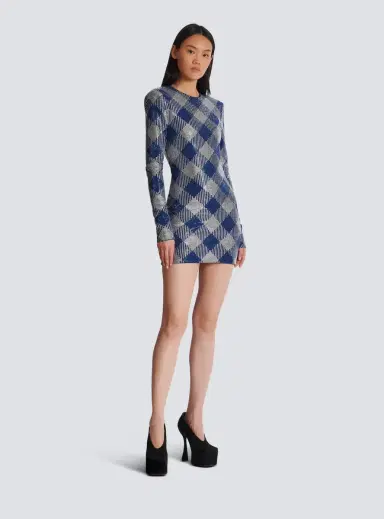 Balmain Gingham rhinestone dress | Thumbnail 3