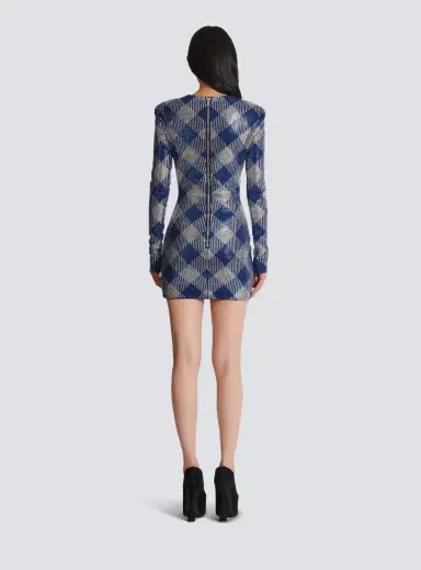 Balmain Gingham rhinestone dress | Thumbnail 4