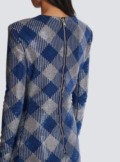 Balmain Gingham rhinestone dress | Thumbnail 6