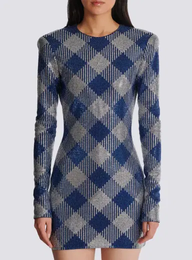 Balmain Gingham rhinestone dress | Thumbnail 8