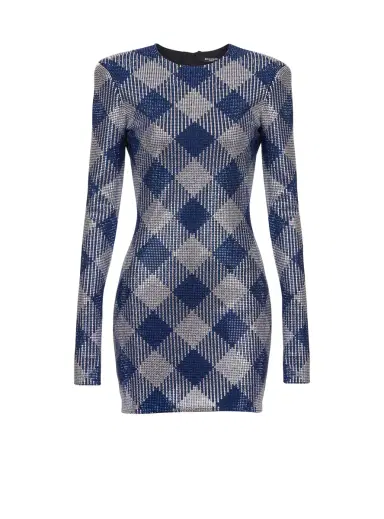 Balmain Gingham rhinestone dress | Thumbnail 1