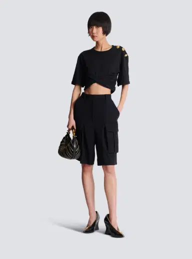 Balmain Bermuda shorts in grain de poudre wool | Thumbnail 2