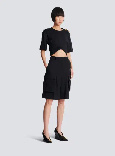 Balmain Bermuda shorts in grain de poudre wool | Thumbnail 3