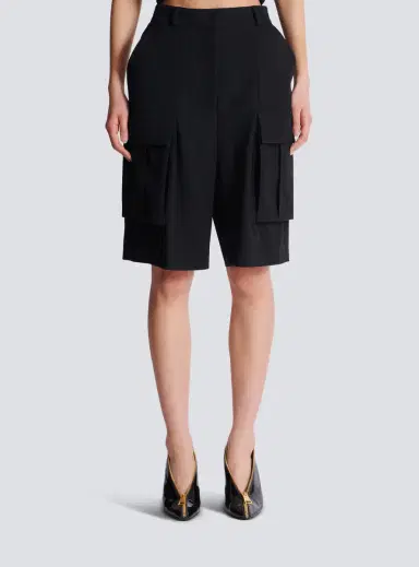 Balmain Bermuda shorts in grain de poudre wool | Thumbnail 7
