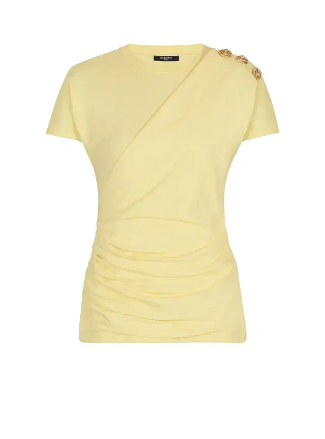 Balmain Draped T-shirt with buttons