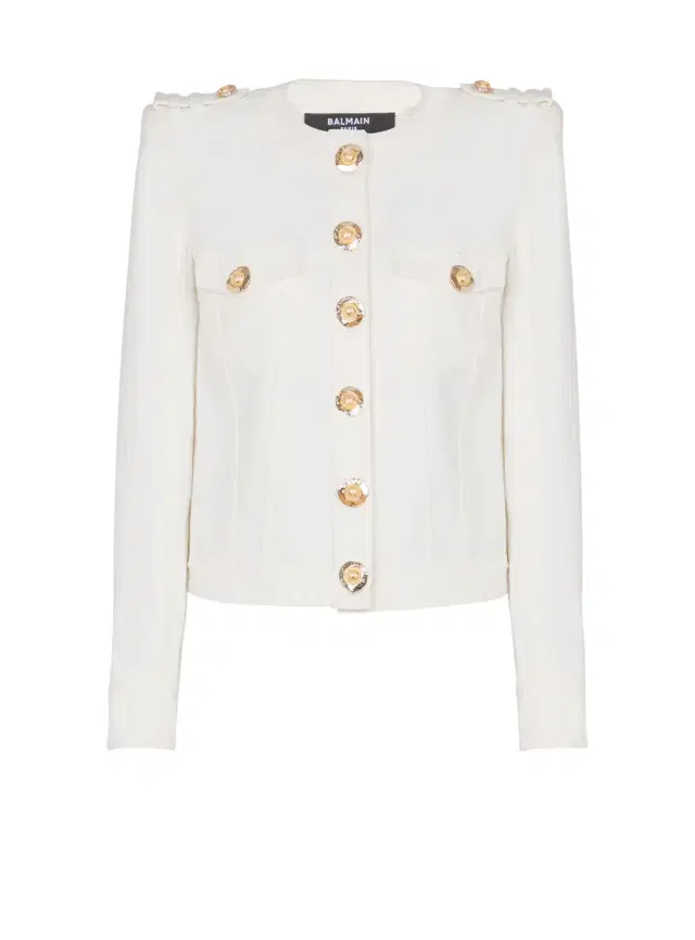 Balmain Cropped cotton canvas jacket