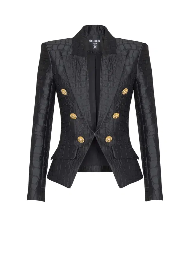 Balmain 6-buttons jacket in crocodile jacquard