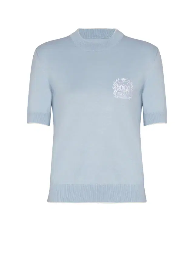 Balmain Emblème-embroidered knit top