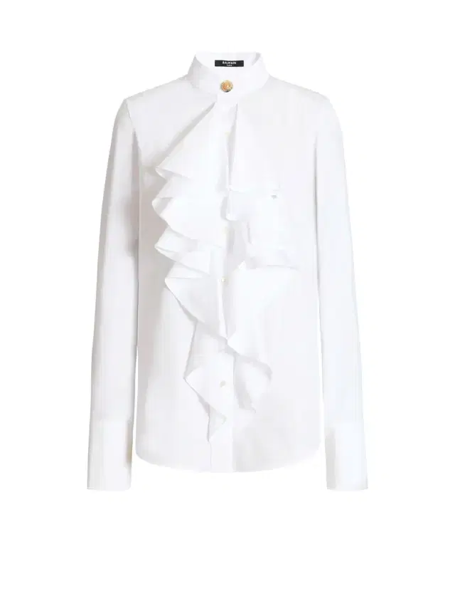 Balmain Ruffled poplin shirt