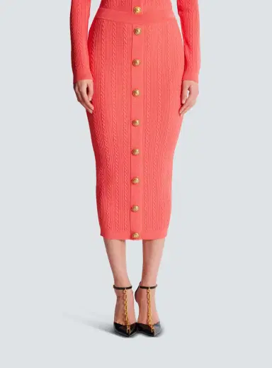 Balmain Cable-knit midi skirt | Thumbnail 8