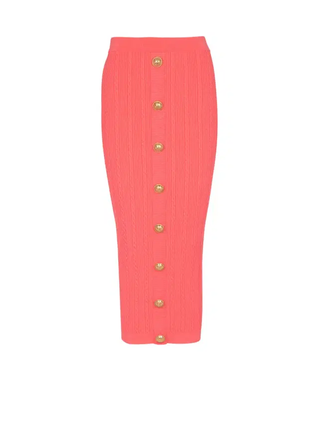 Balmain Cable-knit midi skirt