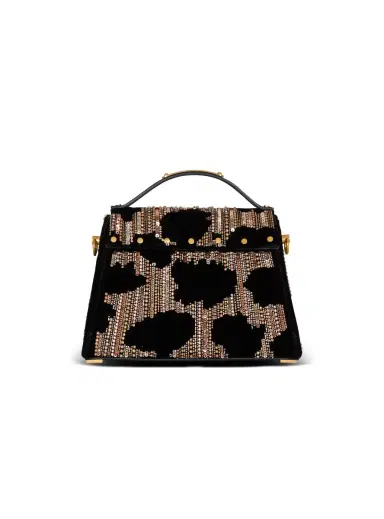 Balmain B-Buzz Dynasty bag in embroidered velvet | Thumbnail 4