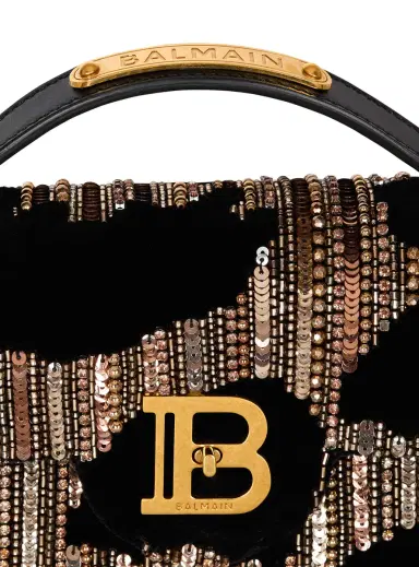 Balmain B-Buzz Dynasty bag in embroidered velvet | Thumbnail 5