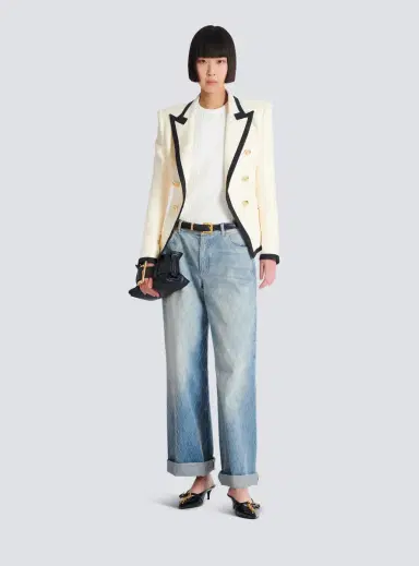 Balmain Ls 3 Btn Monogram Knit Top | Thumbnail 2