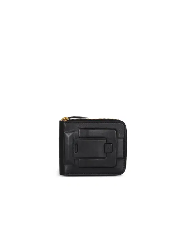 Balmain Anthem calfskin leather card holder
